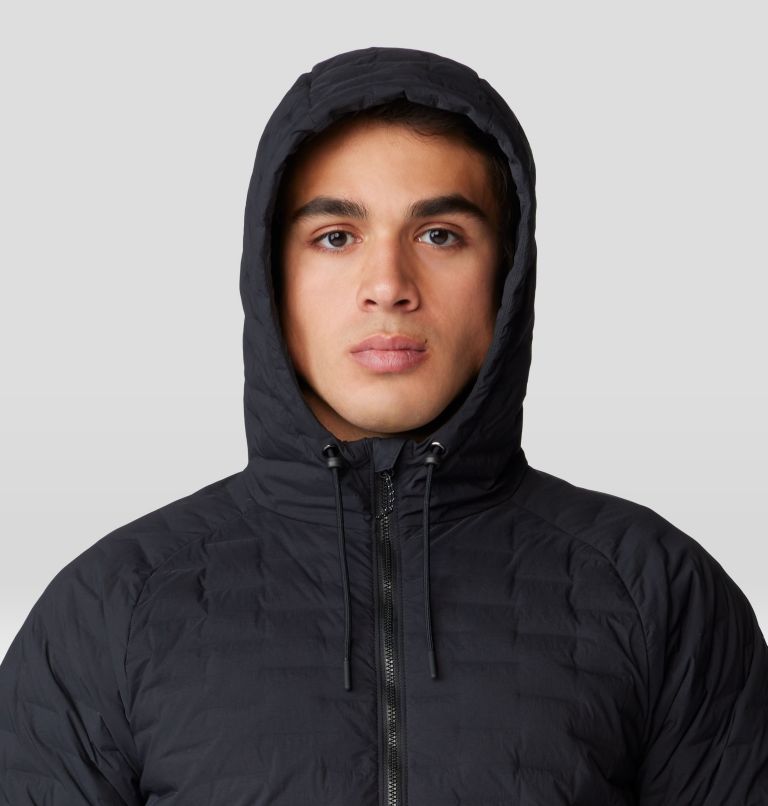 Men's Stretchdown Light Full Zip Hoody, Color: Black, image 4