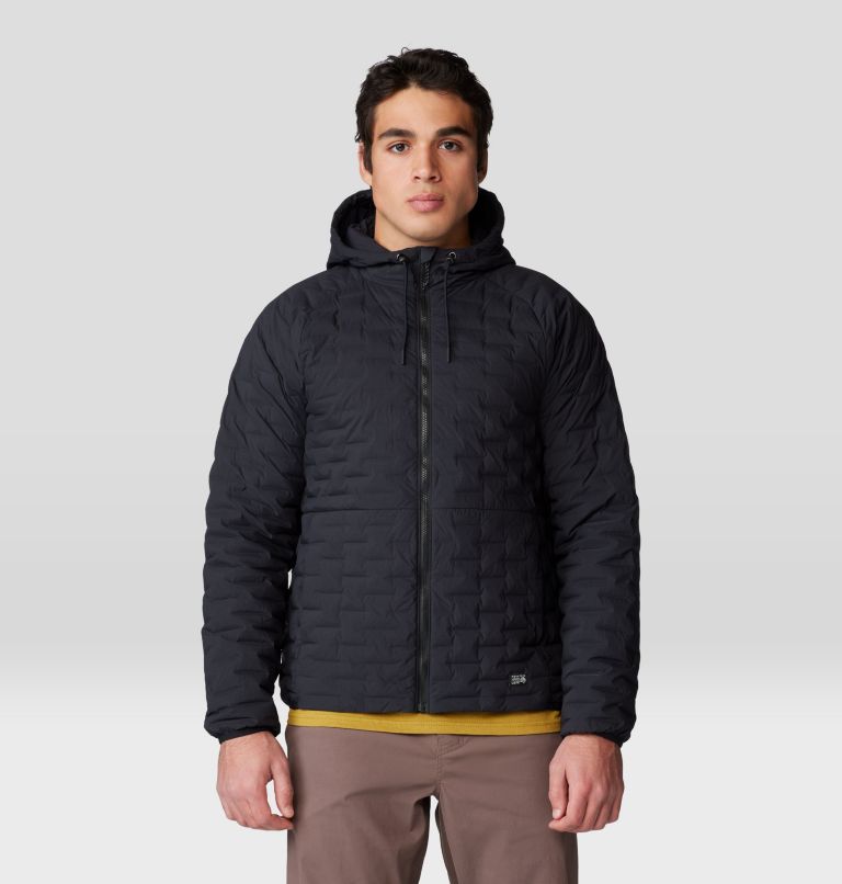 Men's Stretchdown Light Full Zip Hoody, Color: Black, image 7