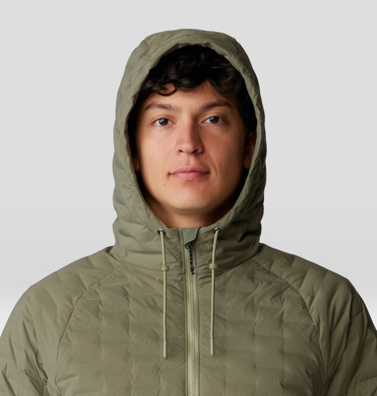 Men's Stretchdown Light Full Zip Hoody, Color: Stone Green, Mantis Green, image 4