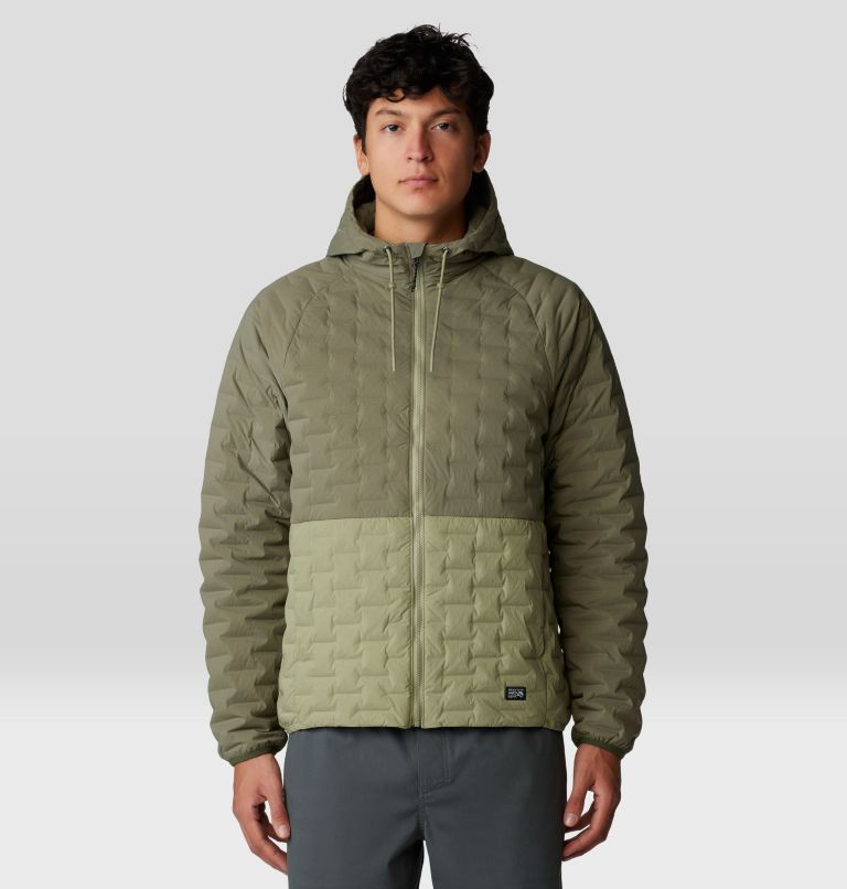 Men's Stretchdown Light Full Zip Hoody, Color: Stone Green, Mantis Green, image 8