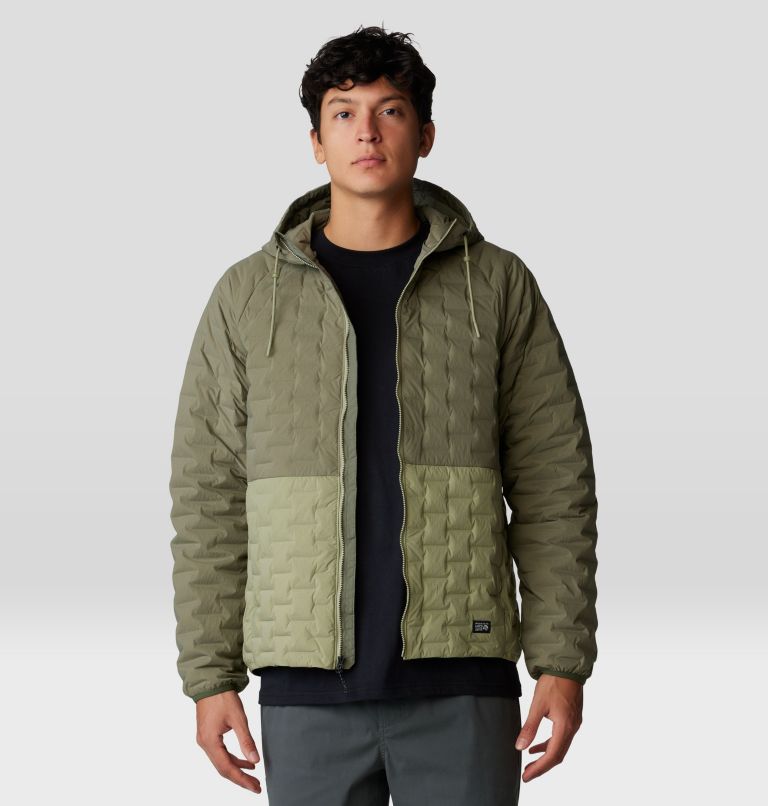 Men's Stretchdown Light Full Zip Hoody, Color: Stone Green, Mantis Green, image 9