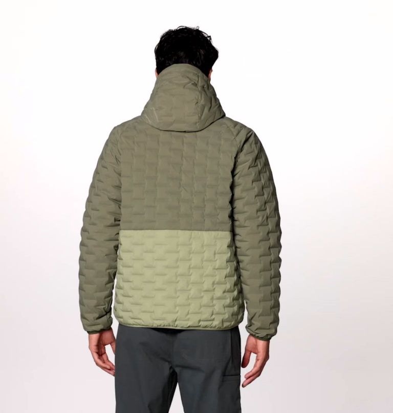 Men's Stretchdown Light Full Zip Hoody, Color: Stone Green, Mantis Green