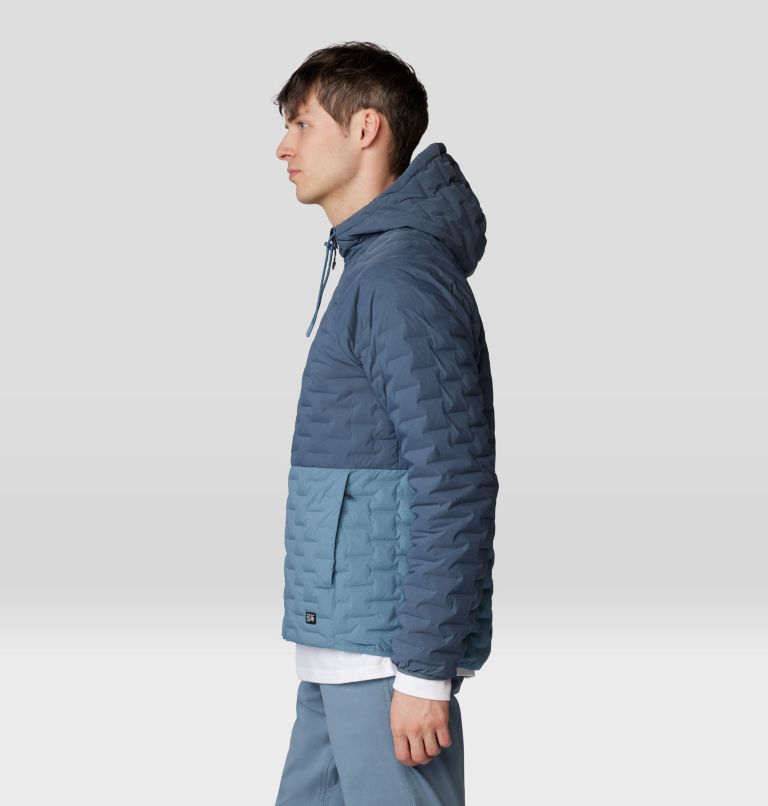Men's Stretchdown Light Full Zip Hoody, Color: Moon Blue, Adriatic Blue, image 3