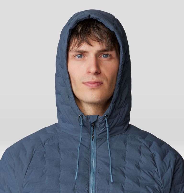 Men's Stretchdown Light Full Zip Hoody, Color: Moon Blue, Adriatic Blue, image 4