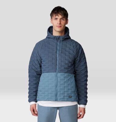 Men's Stretchdown Light Full Zip Hoody, Color: Moon Blue, Adriatic Blue, image 17