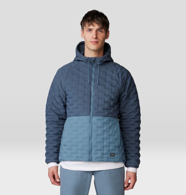Men's Stretchdown Light Full Zip Hoody, Color: Moon Blue, Adriatic Blue, image 1