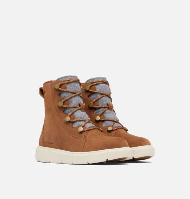 SOREL EXPLORER III Joan Women's Waterproof Boot, Color: Velvet Tan, Chalk, image 6