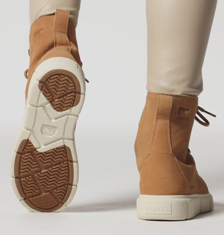 Women's SOREL EXPLORER III JOAN Waterproof Boots, Color: Tawny Buff, Chalk
