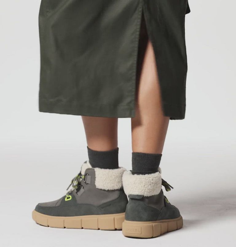 SOREL EXPLORER III NW Lace Women's Waterproof Boot, Color: Quarry, Sea Salt