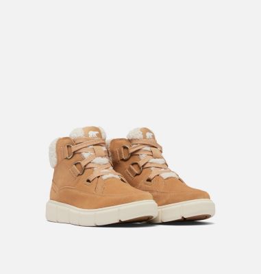 Botte à Lacets Imperméable SOREL EXPLORER III NW LACE Femme, Color: Tawny Buff, Sea Salt, image 6