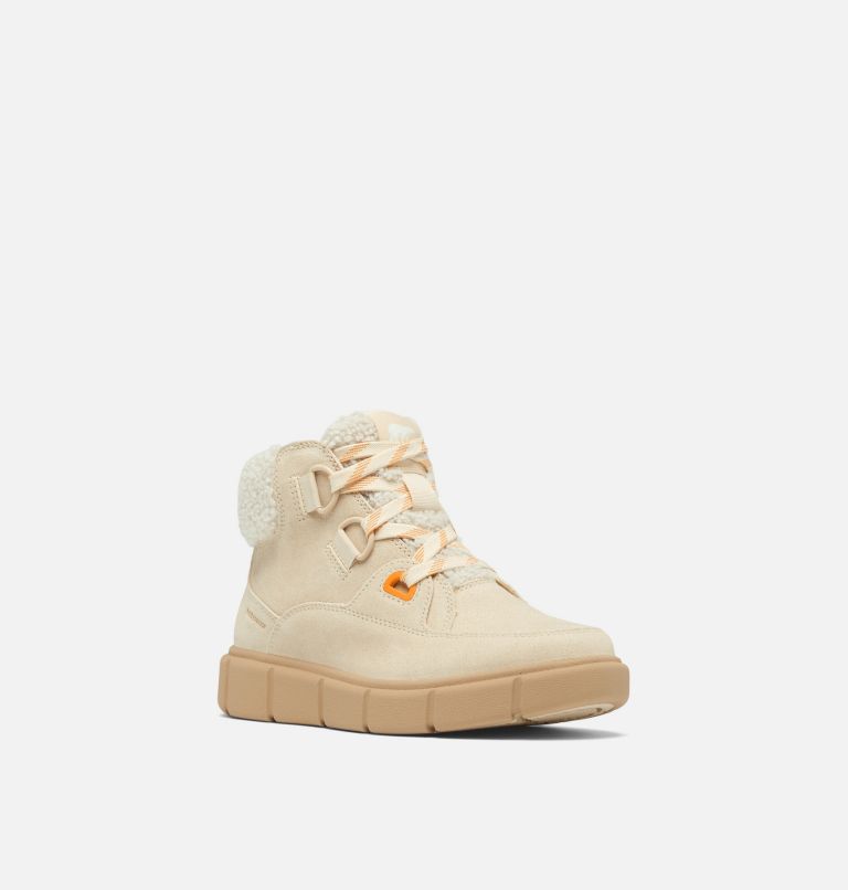 Women's SOREL EXPLORER III NW LACE Waterproof Lace-Up Boots, Color: Honey White, Sea Salt, image 7