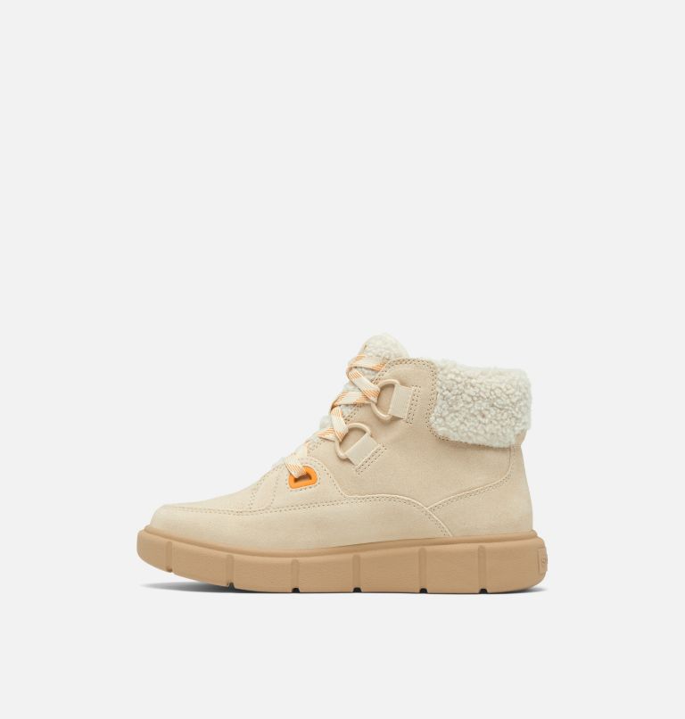 Women's SOREL EXPLORER III NW LACE Waterproof Lace-Up Boots, Color: Honey White, Sea Salt, image 4