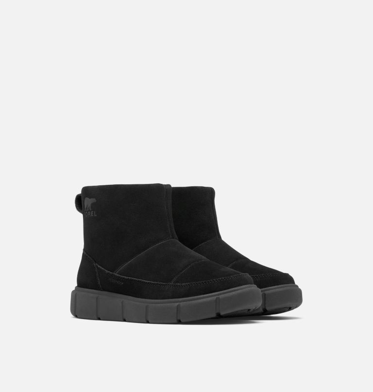 Women's SOREL EXPLORER III SLIP-ON Waterproof Boots, Color: Black, Sea Salt, image 2