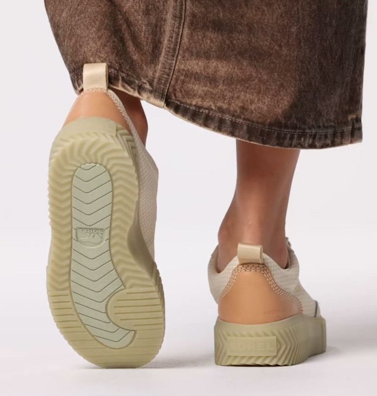 ONA AVE Women's Low Waterproof Sneaker, Color: Bleached Ceramic, Light Aloe