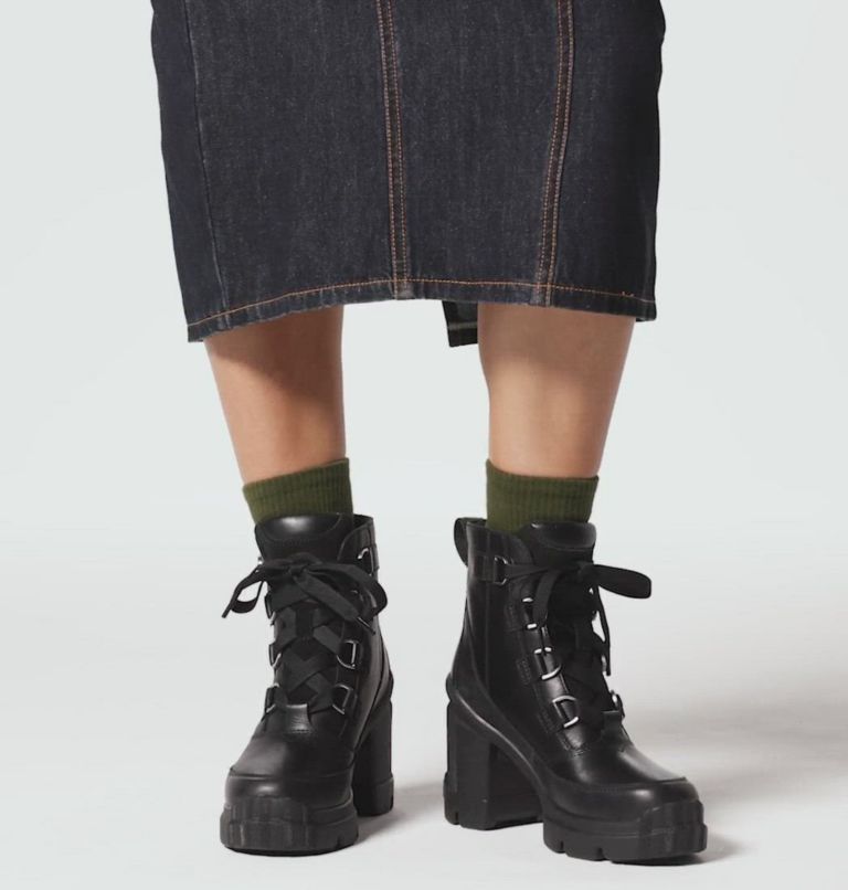 CARIBOU X Women's Lace Heel Boot, Color: Black, Black