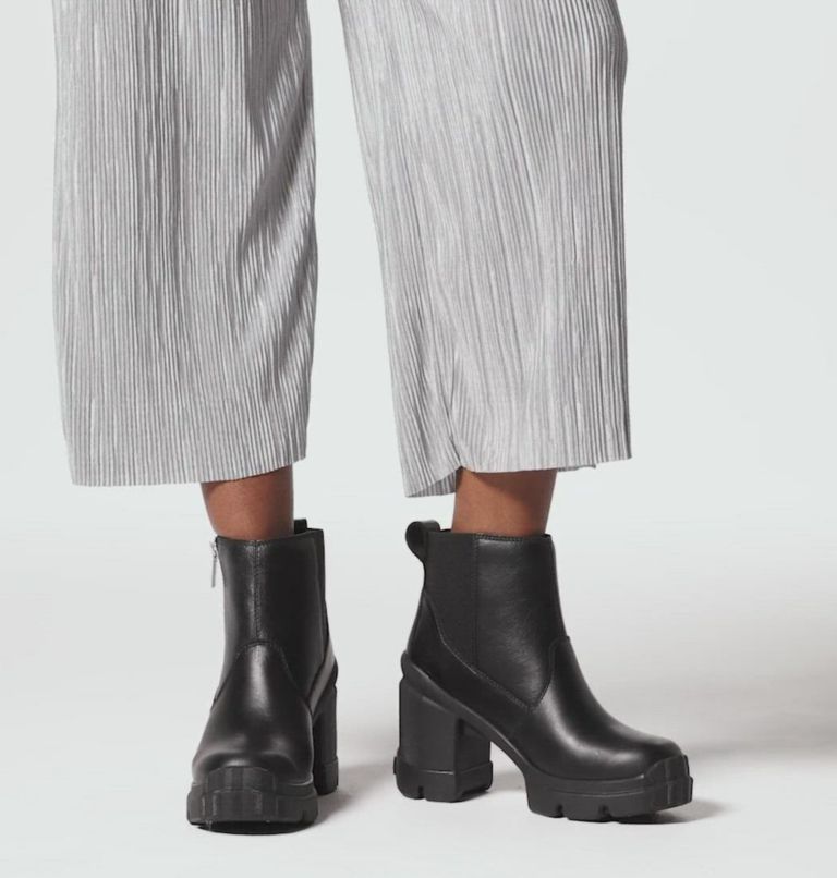 CARIBOU X Women's Heel Chelsea Boot, Color: Black, Black