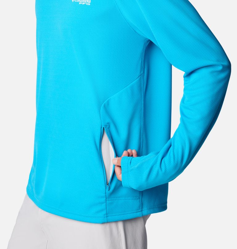Sudadera técnica con capucha PFG Solar Stream Elite para hombre, Color: Ocean Blue, image 8