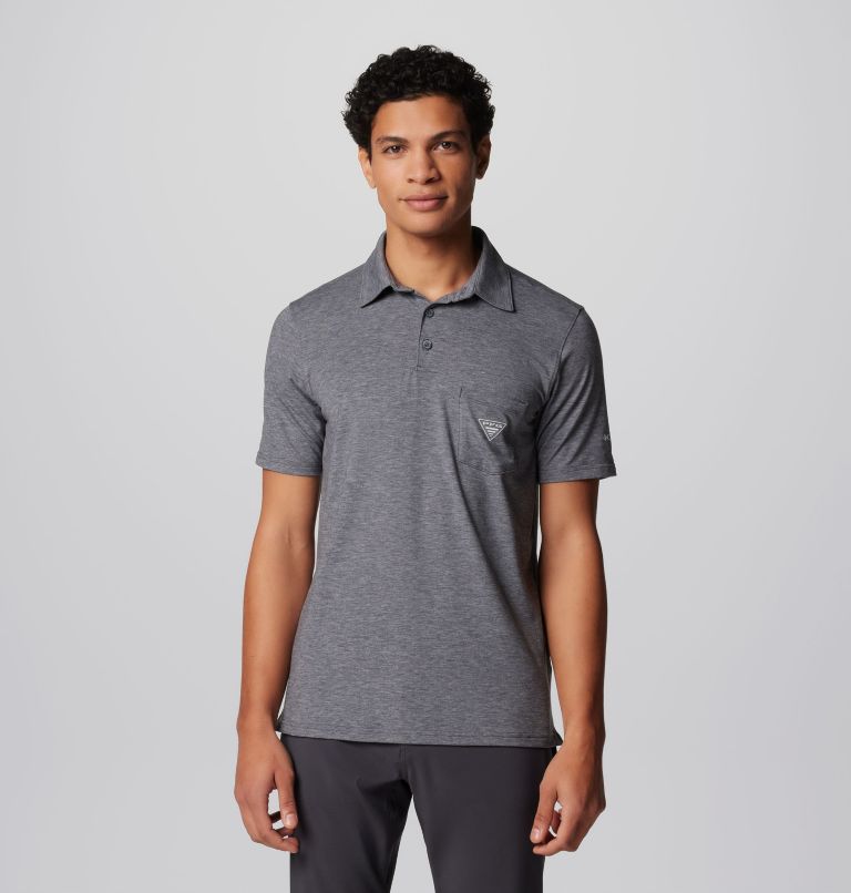 Men's PFG Uncharted Polo Shirt, Color: Shark Heather, image 1
