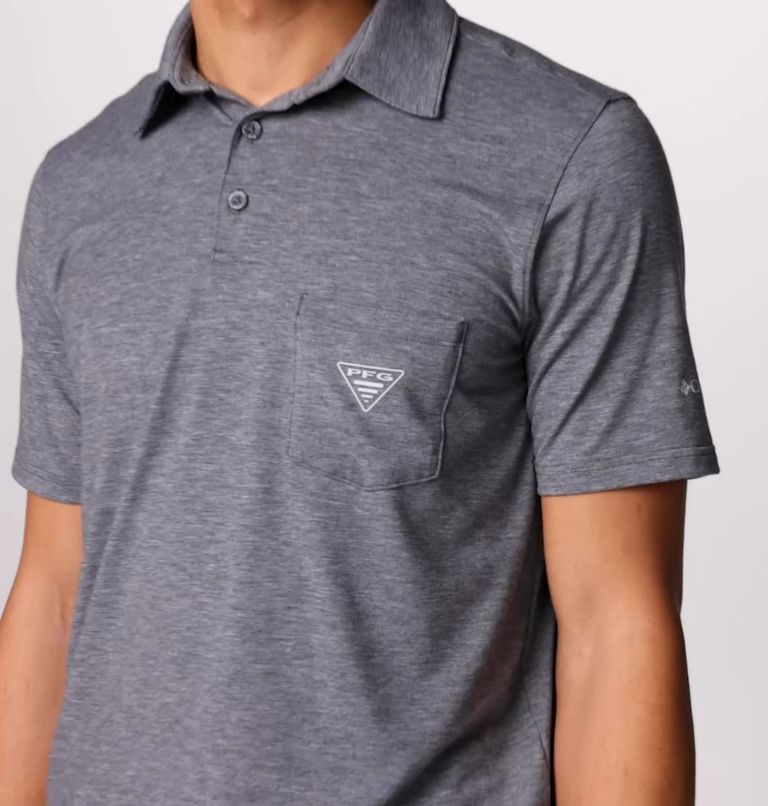 Men's PFG Uncharted Polo Shirt, Color: Shark Heather