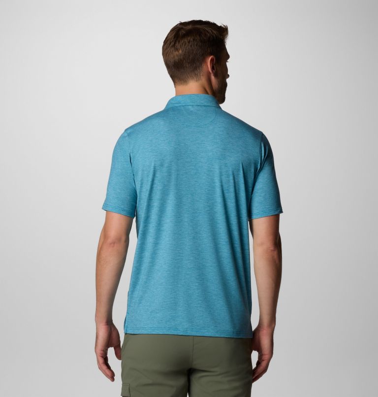 Men's PFG Uncharted Polo Shirt, Color: Blue Echo Heather, image 3