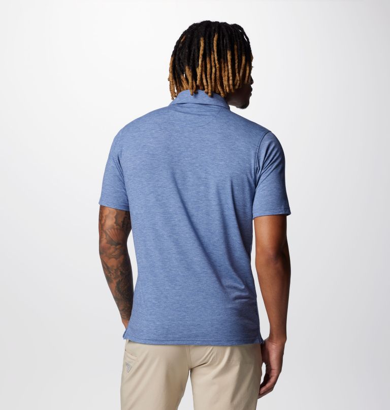 Men's PFG Uncharted Polo Shirt, Color: Bluebell Heather, image 2