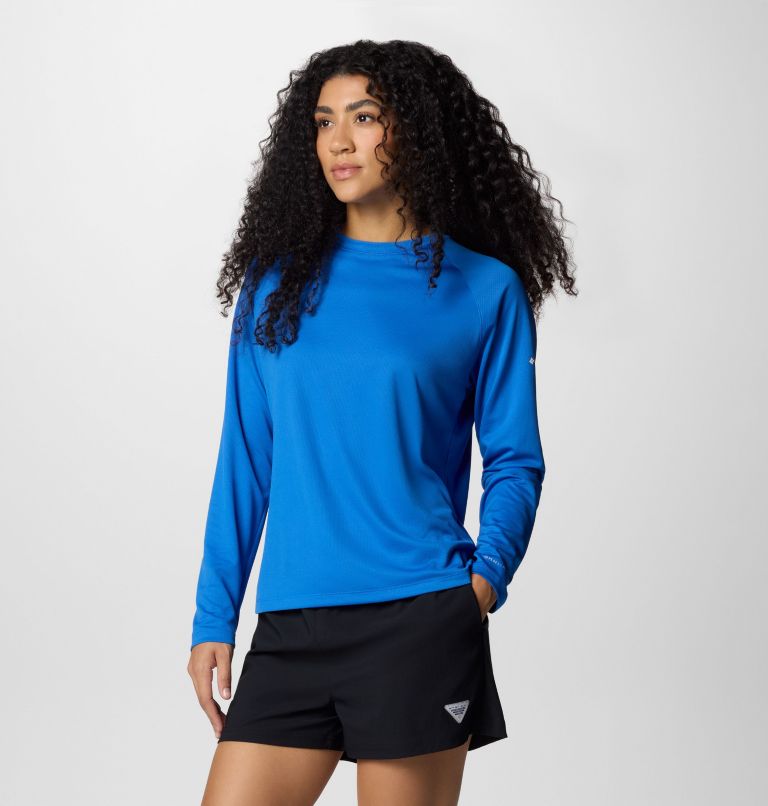 Women's PFG Solar Stream Long Sleeve Shirt, Color: Vivid Blue, image 3