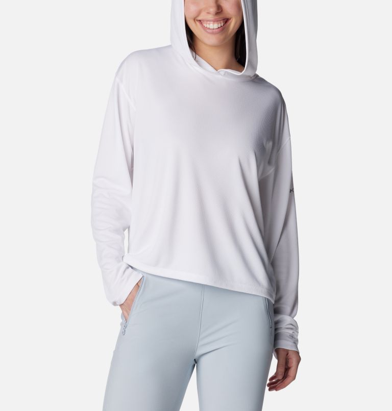 Women's PFG Solar Stream Hoodie, Color: White, image 6