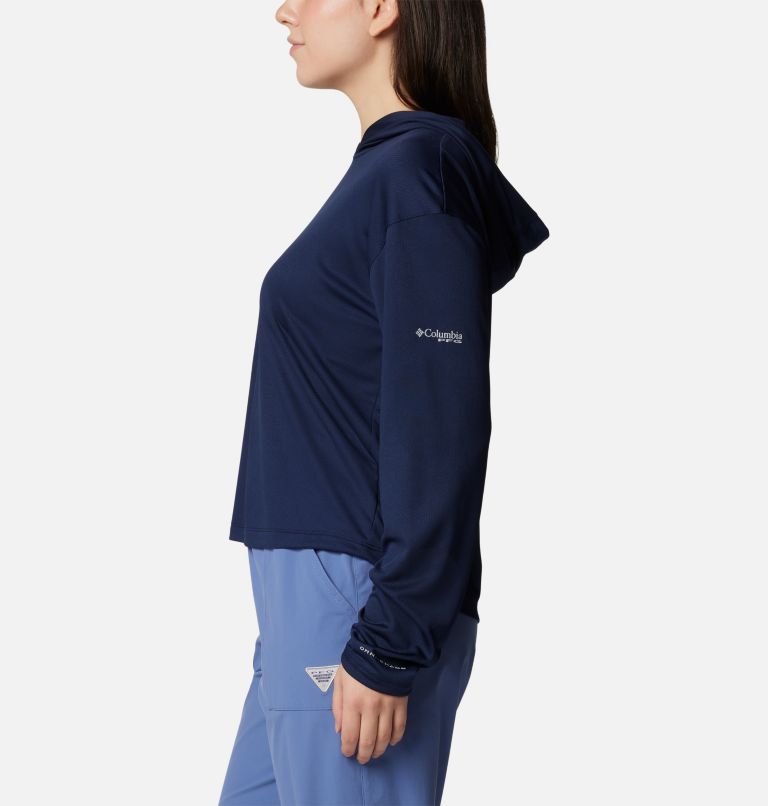 Women's PFG Solar Stream Hoodie, Color: Collegiate Navy, image 3