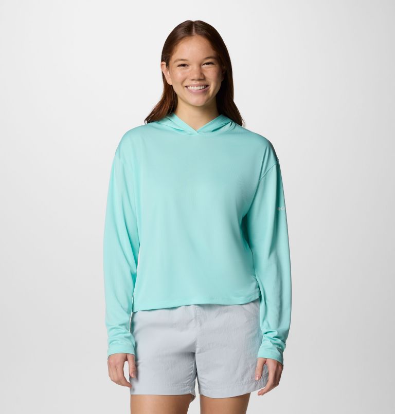 Women's PFG Solar Stream Hoodie, Color: Gulf Stream, image 1