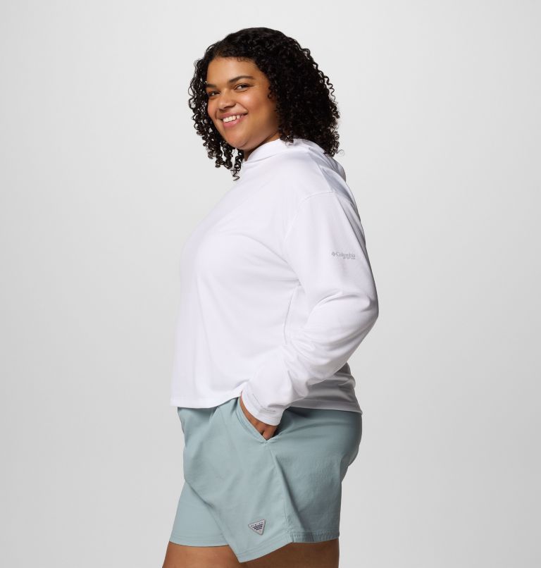 Women's PFG Solar Stream Hoodie - Plus Size, Color: White, image 3