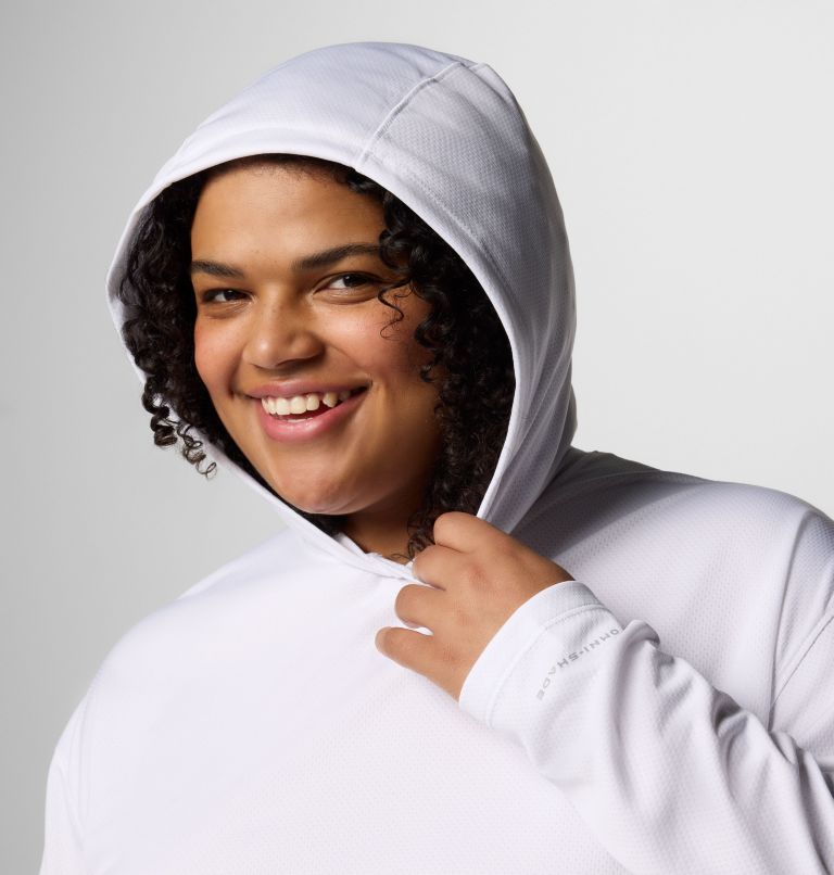 Women's PFG Solar Stream Hoodie - Plus Size, Color: White, image 4
