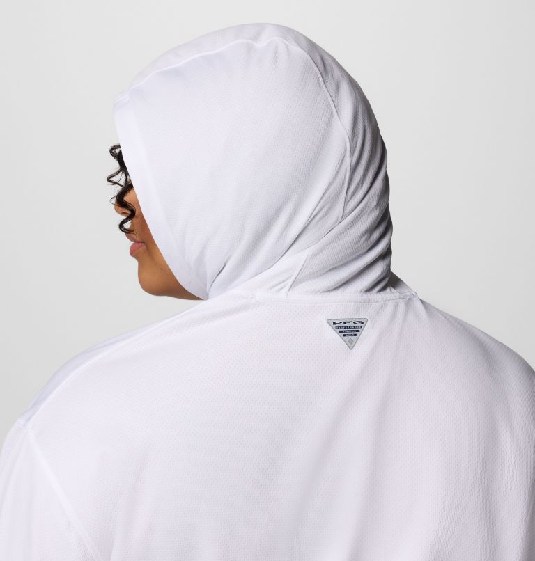 Women's PFG Solar Stream Hoodie - Plus Size, Color: White, image 5