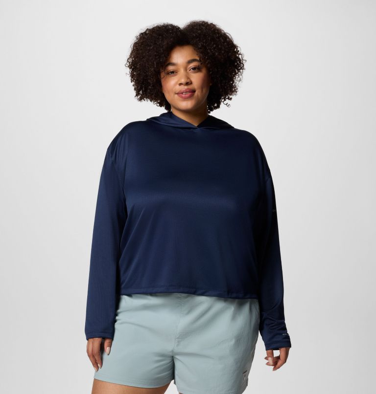 Women's PFG Solar Stream Hoodie - Plus Size, Color: Collegiate Navy, image 1