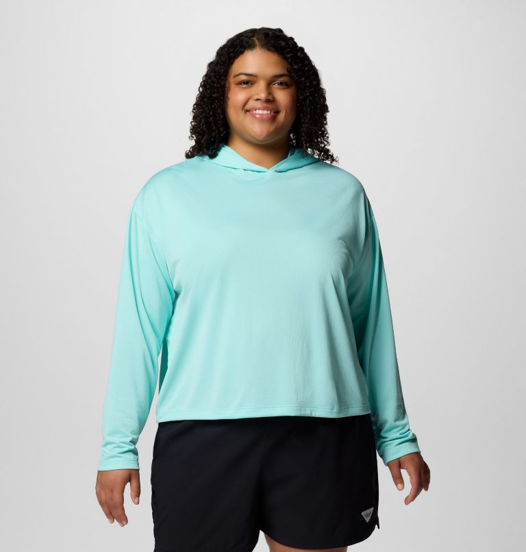 Women's PFG Solar Stream Hoodie - Plus Size, Color: Gulf Stream, image 1