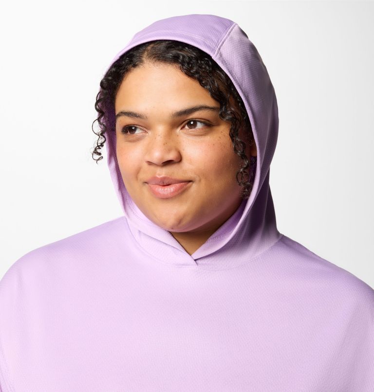Women's PFG Solar Stream Hoodie - Plus Size, Color: Hydrangea, image 4