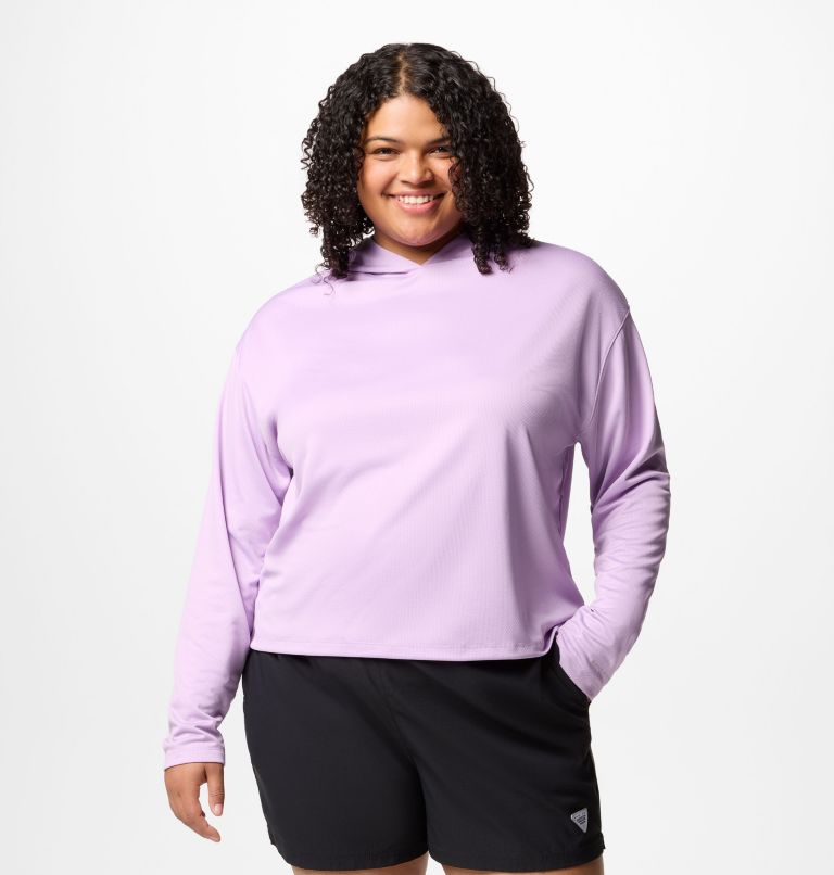 Women's PFG Solar Stream Hoodie - Plus Size, Color: Hydrangea, image 1