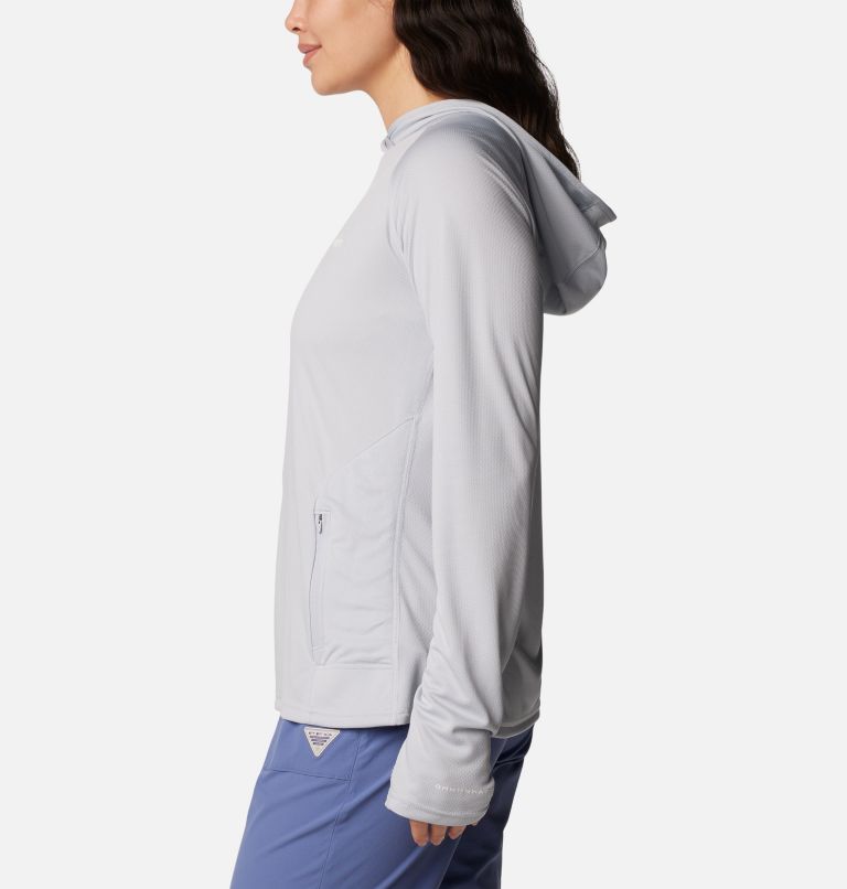 Women's PFG Solar Stream Elite Hoodie, Color: Cirrus Grey, image 3