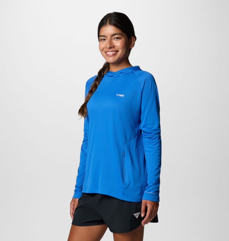 Chandail à capuchon PFG Solar Stream Elite pour femme, Color: Vivid Blue, image 3