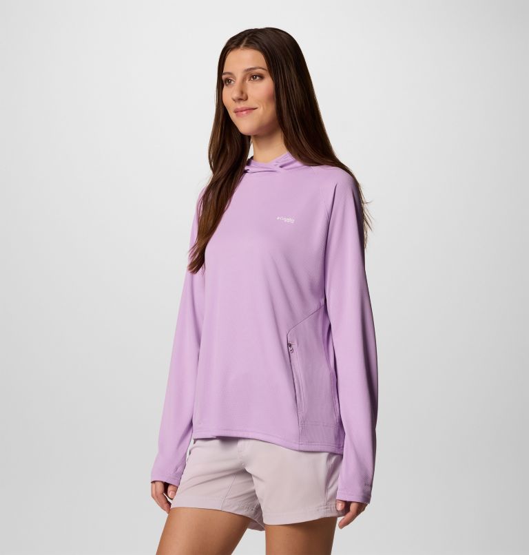 Women's PFG Solar Stream Elite Hoodie, Color: Hydrangea, image 3