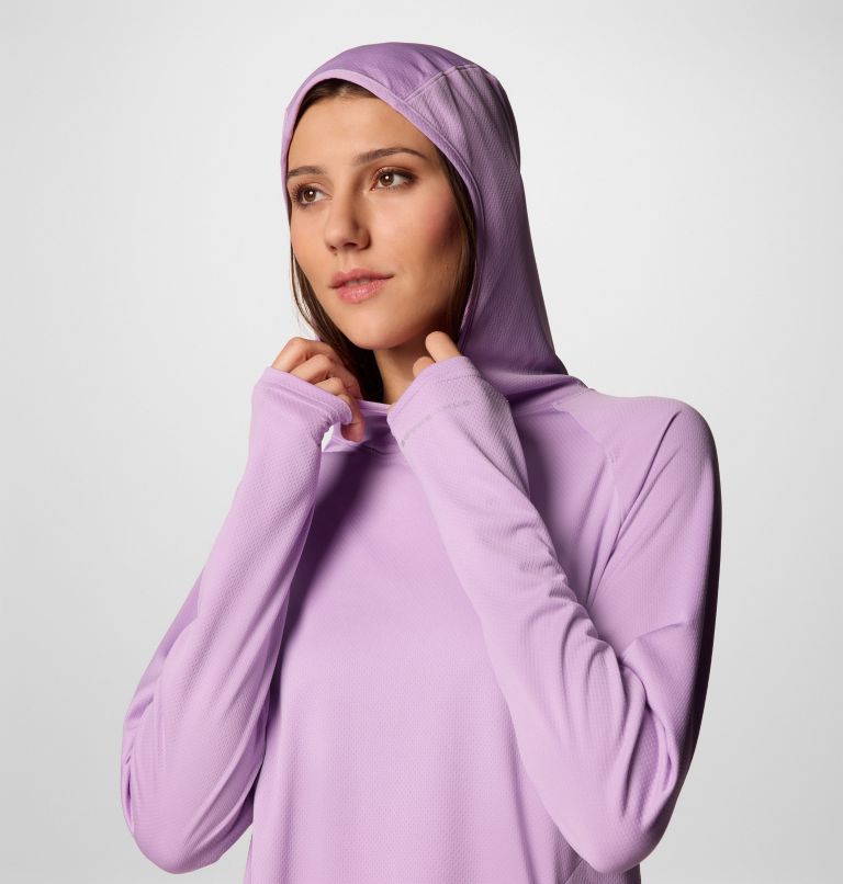 Women's PFG Solar Stream Elite Hoodie, Color: Hydrangea, image 5