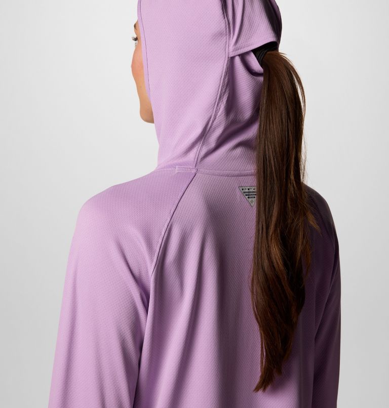 Women's PFG Solar Stream Elite Hoodie, Color: Hydrangea, image 6