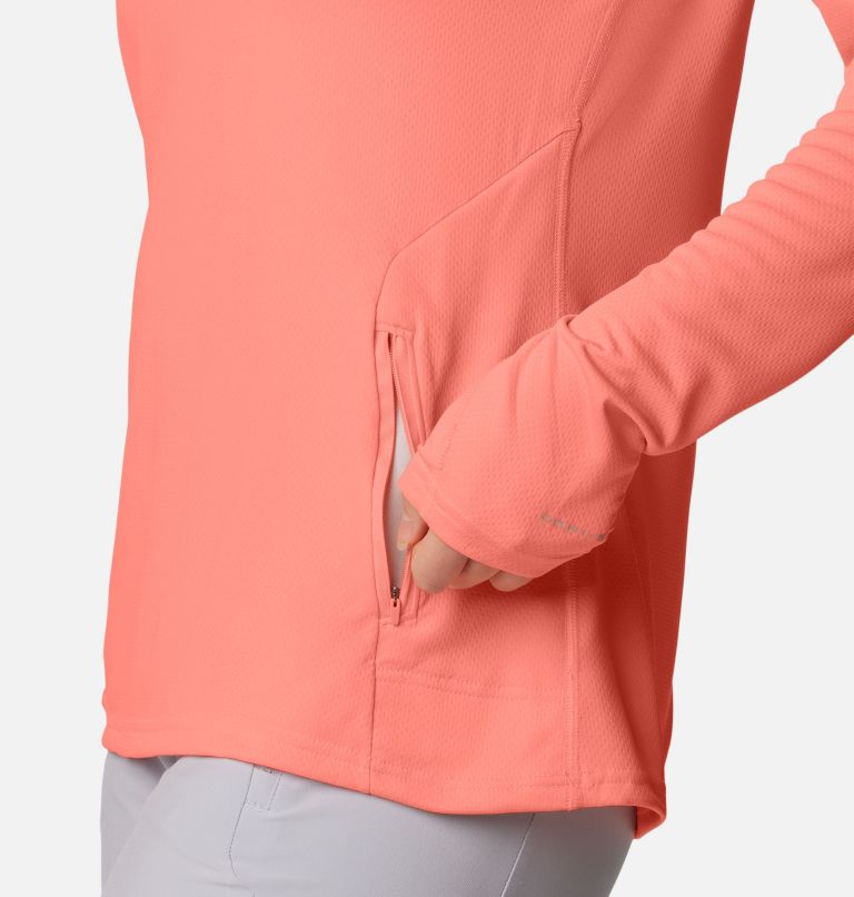 Women's PFG Solar Stream Elite Hoodie, Color: Tiki Pink, image 8
