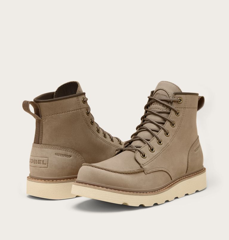 SLABTOWN 62' Men's Moc Waterproof Boot, Color: Khaki II, Bleached Ceramic, image 8
