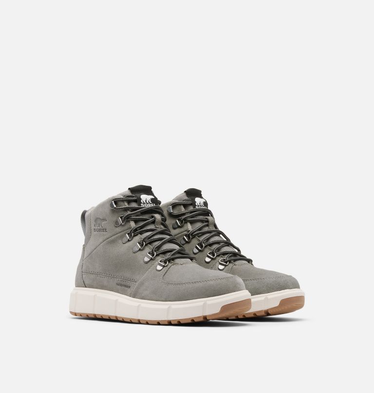SOREL EXPLORER III Blazer Men's Waterproof Boot, Color: Quarry, Chalk, image 2