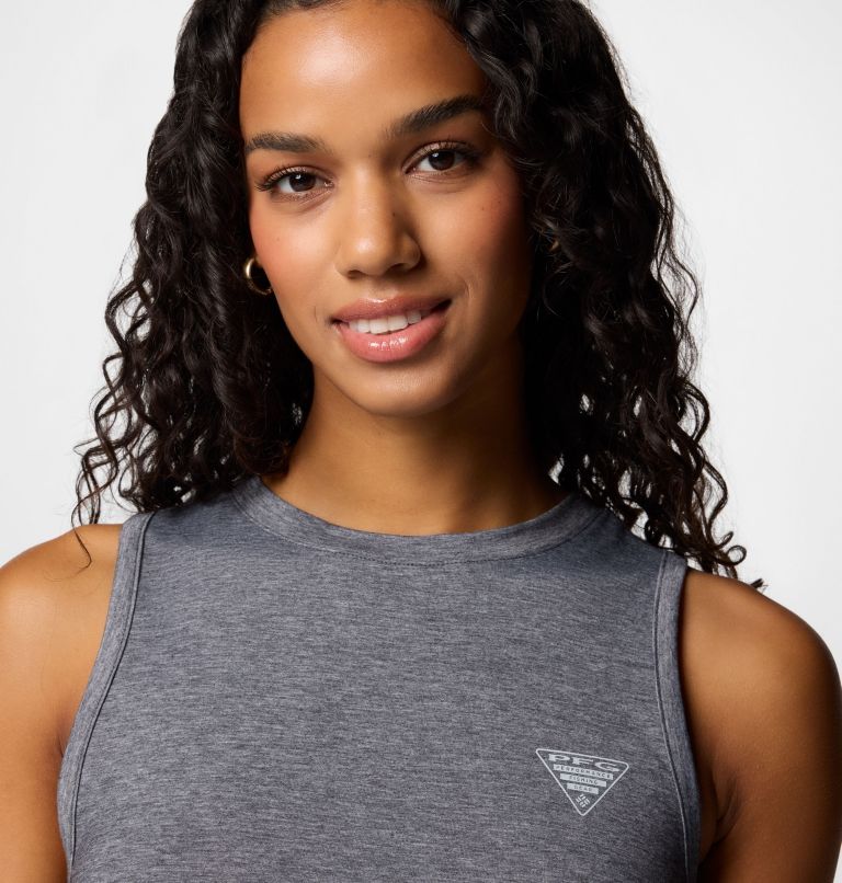 Women's PFG Uncharted Tank, Color: Shark Heather, image 4