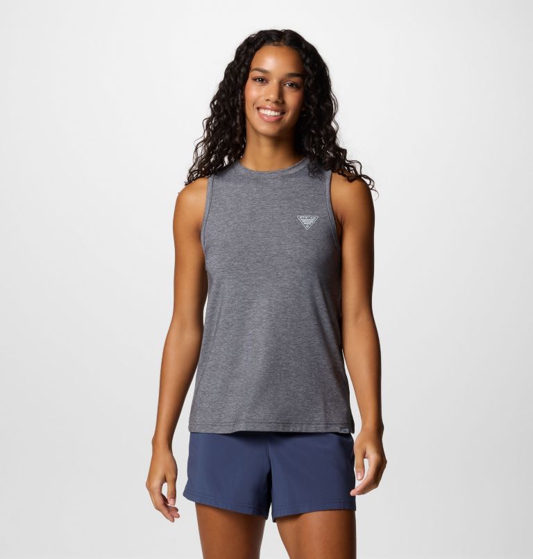 Women's PFG Uncharted Tank, Color: Shark Heather, image 1
