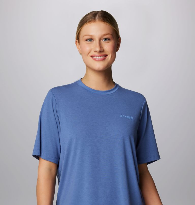 Women's PFG Uncharted Short Sleeve Tech T-Shirt, Color: Bluebell, W Uncharted, image 5