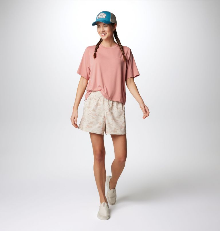 Women's PFG Uncharted Short Sleeve Tech T-Shirt, Color: Sandalwood Pink, W Uncharted, image 3