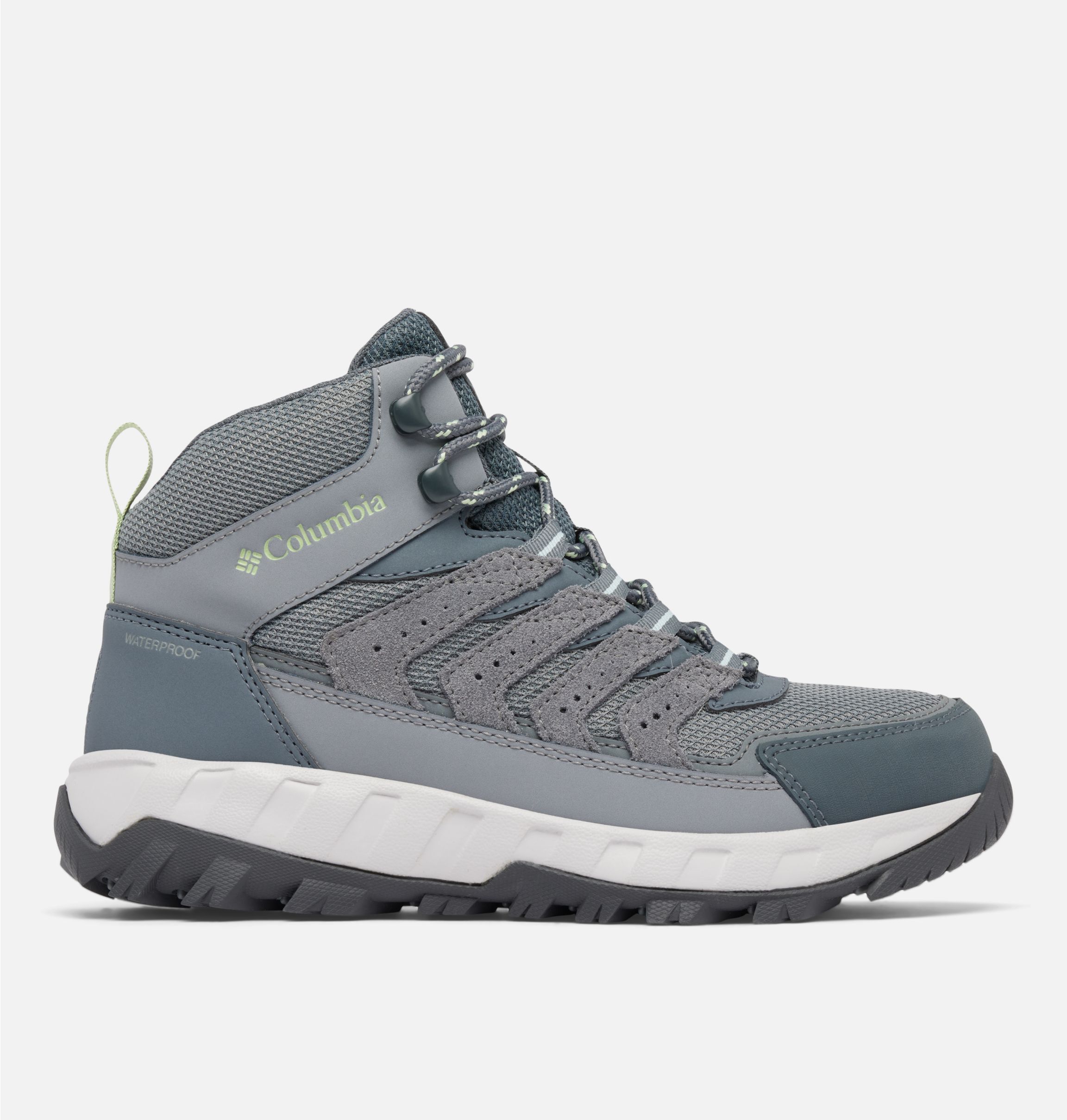 Columbia techlite outdoor mid top good grey blue shoes Youth 6