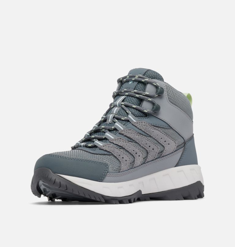 Women's Strata Trail Mid Waterproof Shoe, Color: Ti Grey Steel, Sage Leaf, image 7